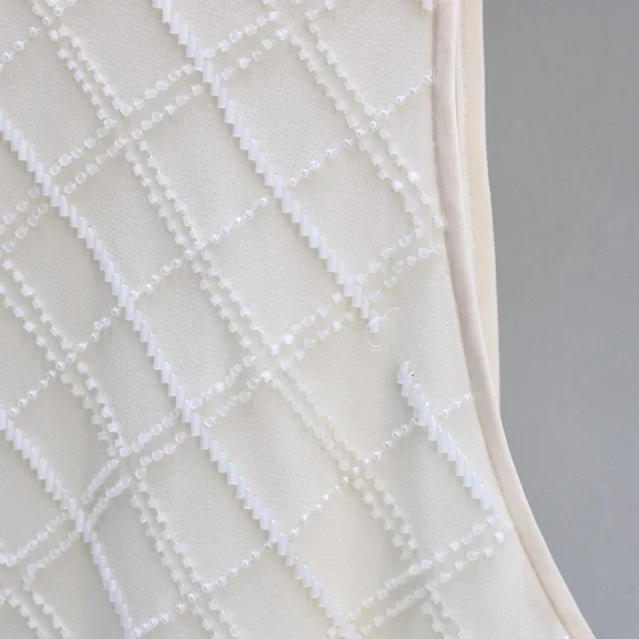 Dana Buchman Women’s Cream Silk Beaded Tank Blouse Size Large - Picture 6 of 9